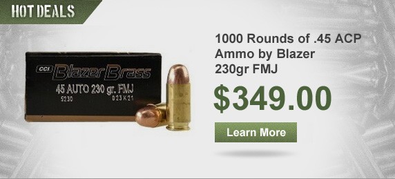 Hot Deal on Bulk Blazer Brass 45 ACP 230 Grain FMJ Ammo